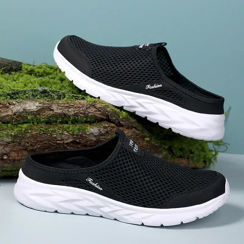 Summer Outdoor High Quality Anti-slip Men Leisure Shoes New Mesh Breathable Soft Comfortable Flat-bottomed Slippers