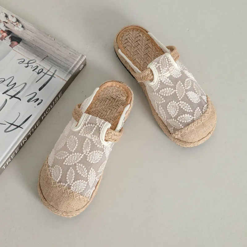 Large Size Single Shoe Women's Summer New Lace Mesh Hollowed Out Women's Flat Bottomed Fisherman's Shoes flat shoes women