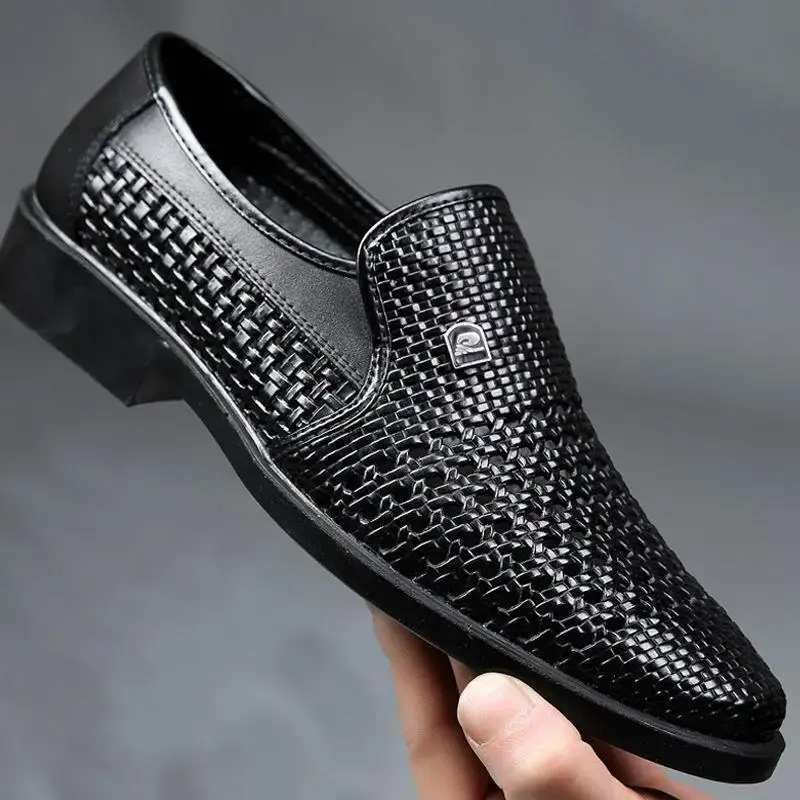 2025Men's Loafers Breathable Mens Leather Shoes Soft Soles Male Casual Shoes Slip-on Oxford Shoes Business Zapatos De Hombre
