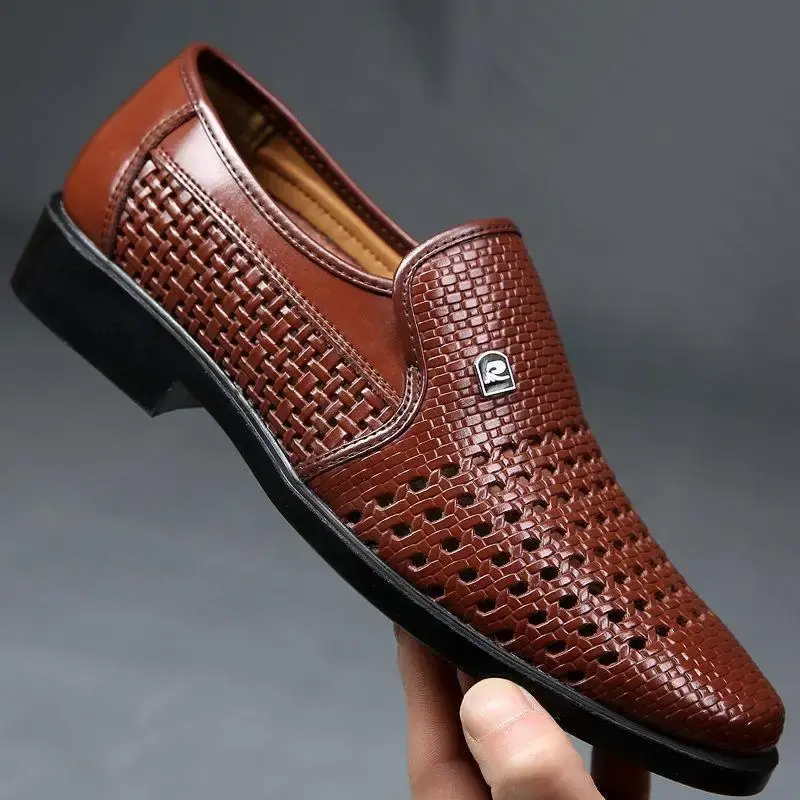 2025Men's Loafers Breathable Mens Leather Shoes Soft Soles Male Casual Shoes Slip-on Oxford Shoes Business Zapatos De Hombre