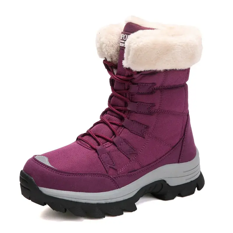 Winter Women Boots High Quality Warm Snow Boots Lace-up Comfortable Ankle  Outdoor Waterproof Hiking