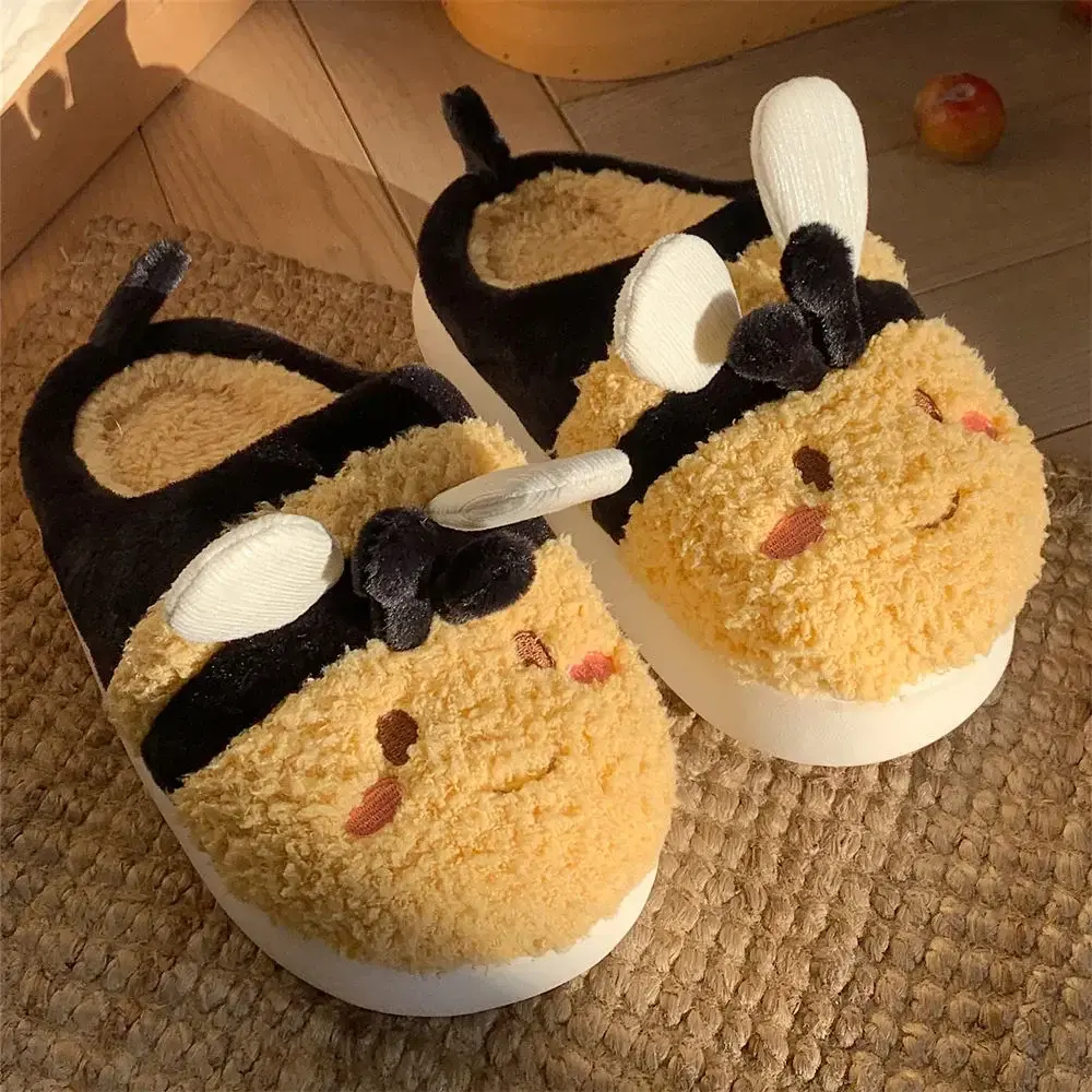 zapatos para mujeres Winter Cute Female Shoes Bee Cotton Slippers Soft Sole Anti Slip Shoes for Women Student Warm Women Shoes