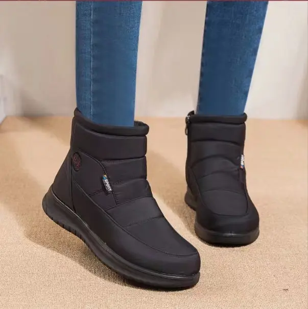 Women's Boots Winter Shoes For Women Ankle Boots Warm Fur Botas Mujer Waterproof Low Heels Snow Boots Winter Flat Shoes