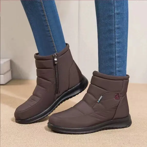 Women's Boots Winter Shoes For Women Ankle Boots Warm Fur Botas Mujer Waterproof Low Heels Snow Boots Winter Flat Shoes