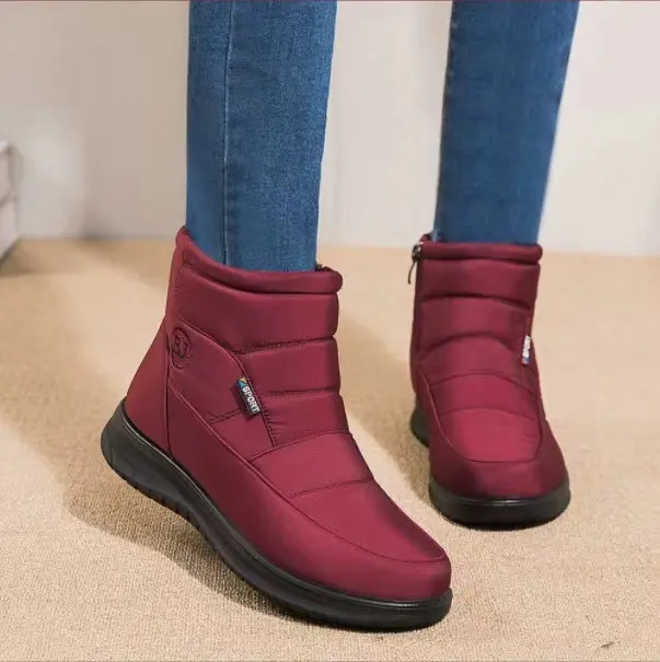 Women's Boots Winter Shoes For Women Ankle Boots Warm Fur Botas Mujer Waterproof Low Heels Snow Boots Winter Flat Shoes