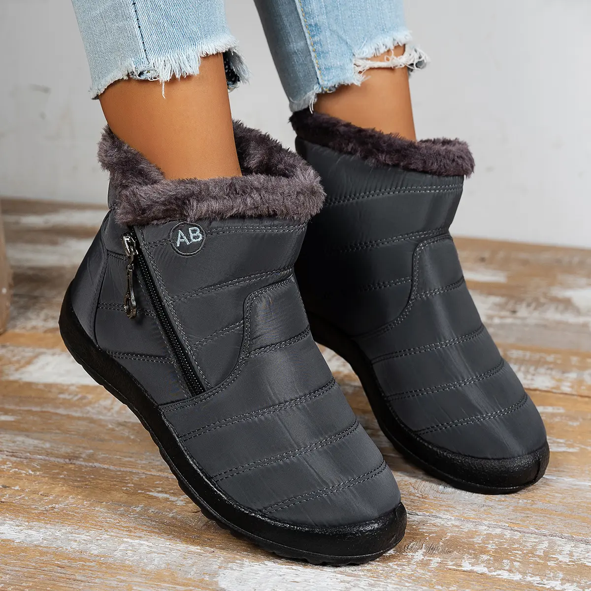 Snow Women Boots Comfortable Women's Boots Waterproof Women Shoes Zipper Shoes Woman Soft Fur Women's Winter Boots Botas Mujer