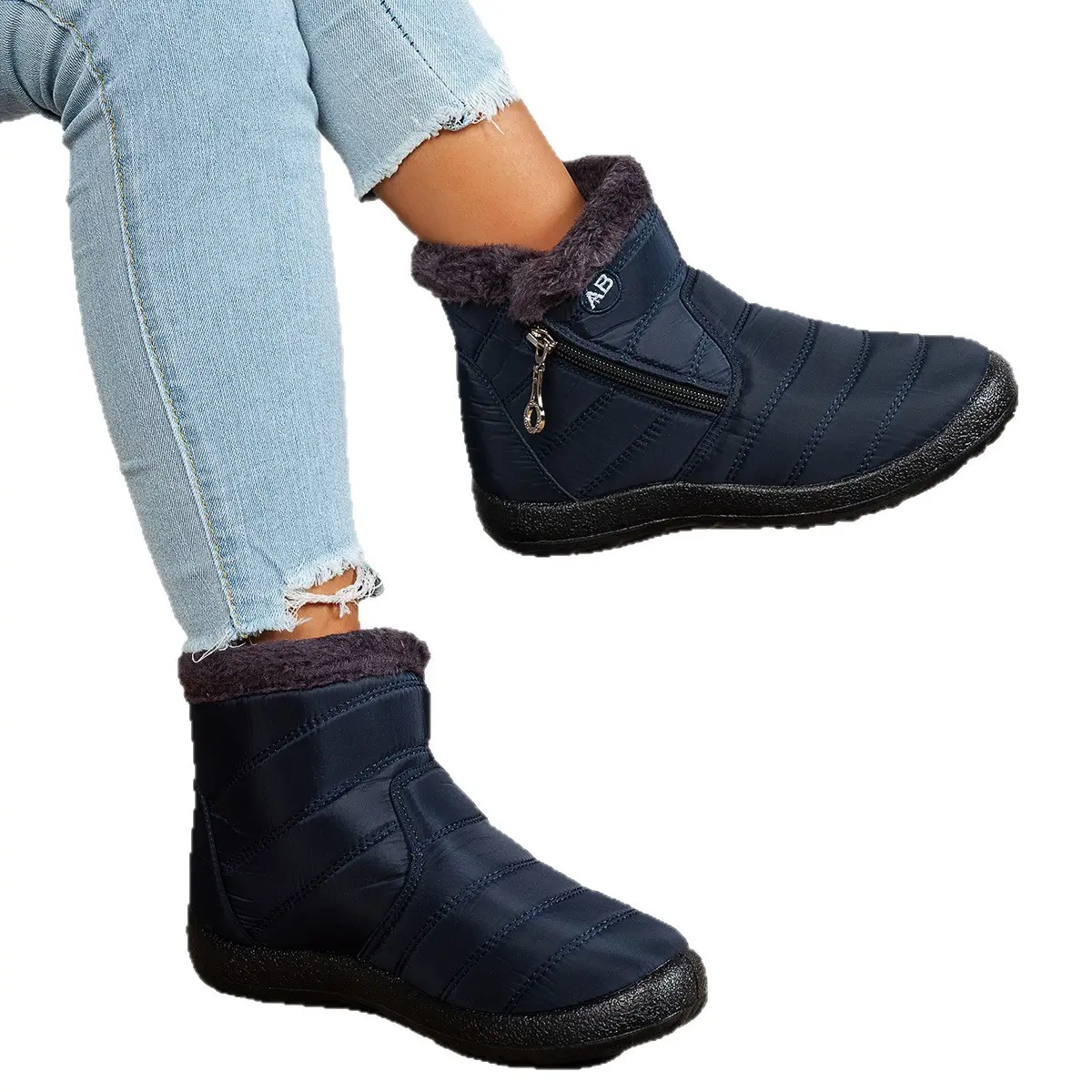 Snow Women Boots Comfortable Women's Boots Waterproof Women Shoes Zipper Shoes Woman Soft Fur Women's Winter Boots Botas Mujer