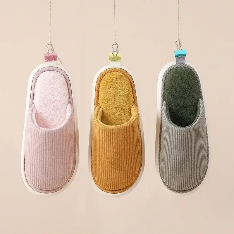 Cotton Slippers 2024 Women Winter Floor Plush Slipper Home Anti Slip Flat Bottom Comfort Soft Bottom Lightweight Cotton Slippers