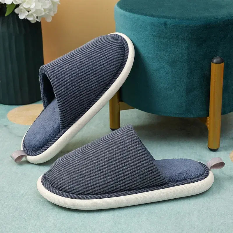 Cotton Slippers 2024 Women Winter Floor Plush Slipper Home Anti Slip Flat Bottom Comfort Soft Bottom Lightweight Cotton Slippers