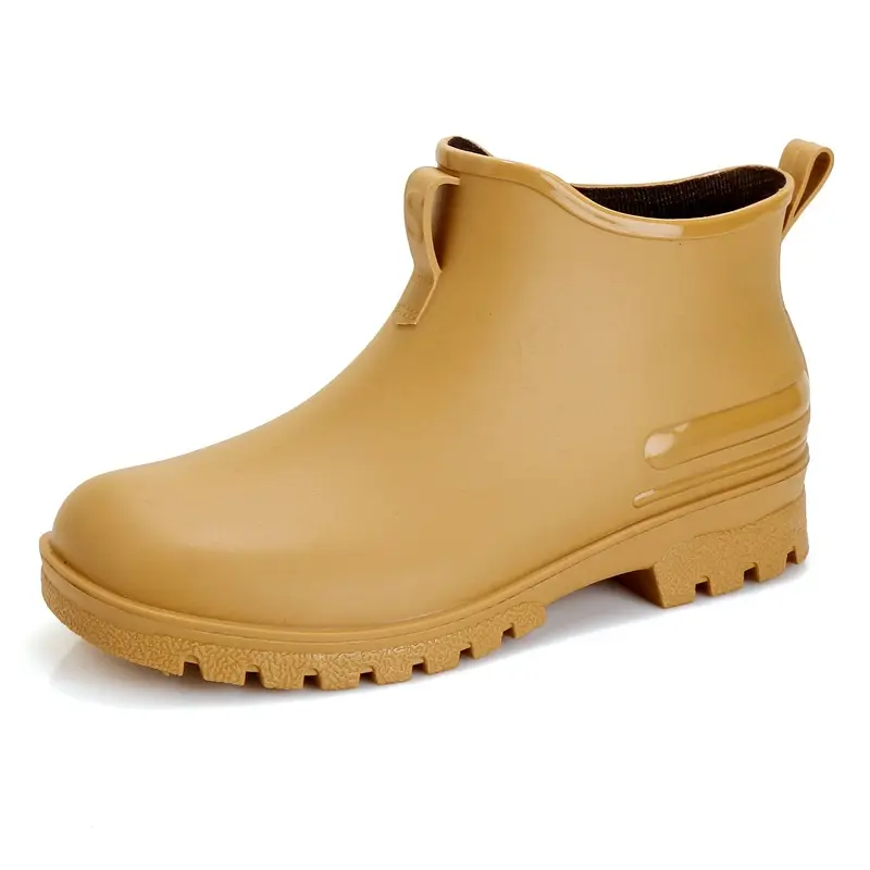 Rain Shoes Men's Non-slip ,Waterproof Shoes Outdoor Fashion Wear-resistant Plastic Shoes Winter Cotton Warm Short Rain Boots Men