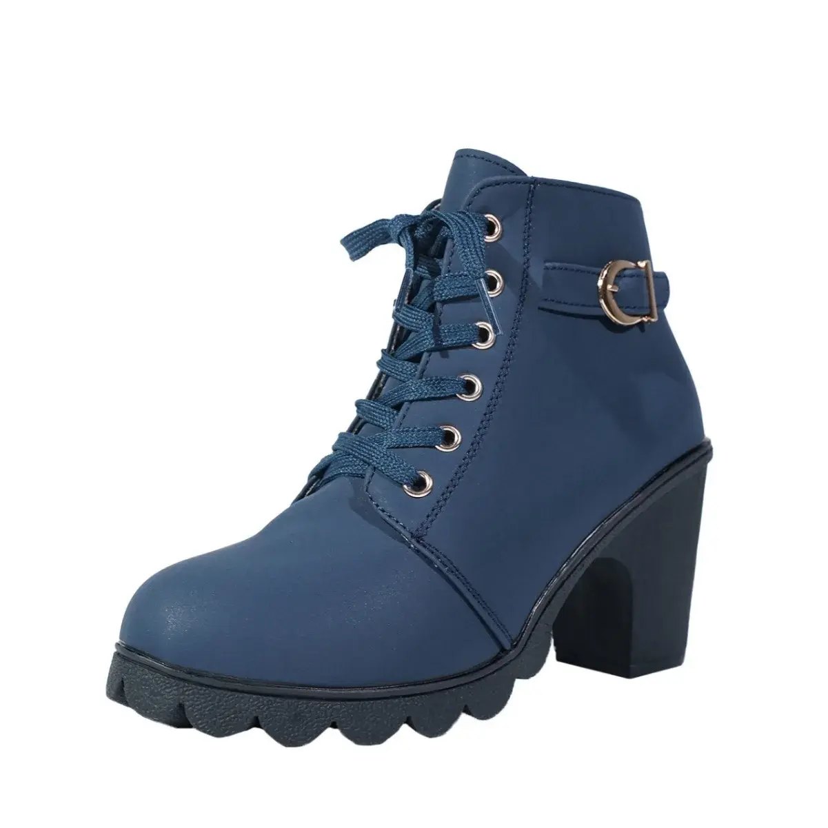 Spring Winter Women Pumps Boots High Quality Lace-up European Ladies Shoes PU High Heels Boots Fast Delivery