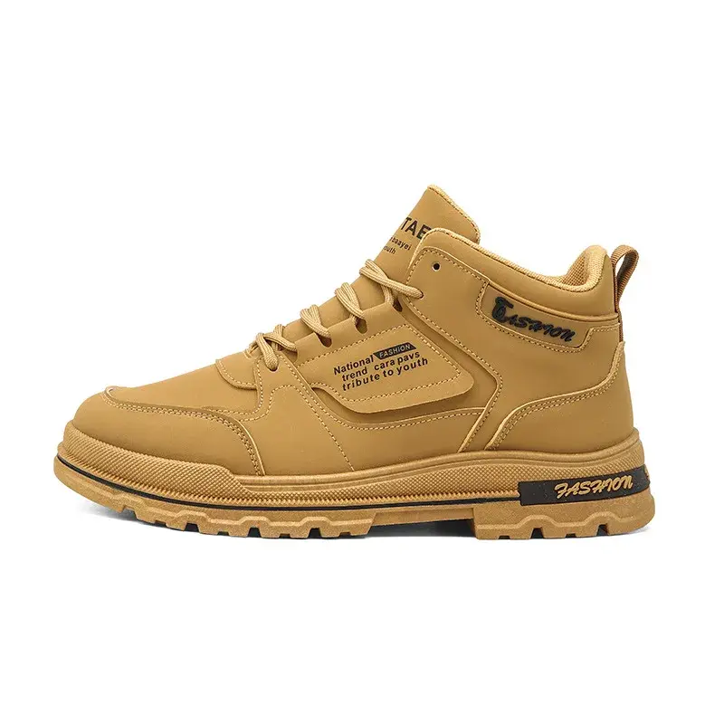 Men's Boots 2024 Autumn/Winter High Top Leather Shoes Outdoor Fashion Sports Running Thick Bottom Height Increasing Ankle Boots
