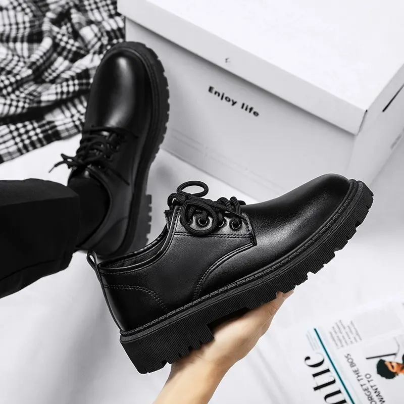 Men Leather Shoes Casual Formal Dress Oxfords Plus Size British Style Wedding Flats Soft Breathable Walking Office Sneakers2024
