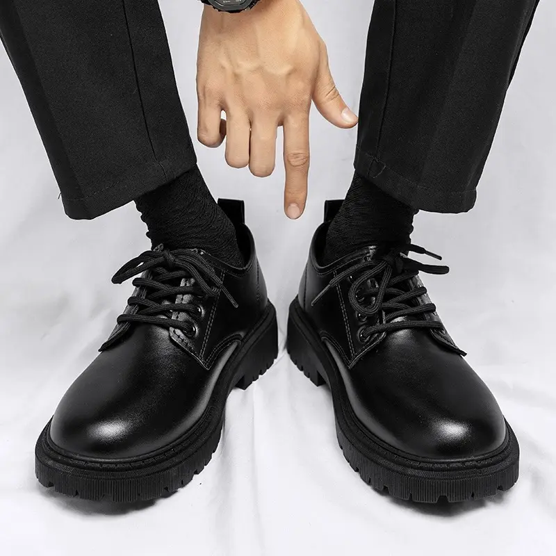 Men Leather Shoes Casual Formal Dress Oxfords Plus Size British Style Wedding Flats Soft Breathable Walking Office Sneakers2024