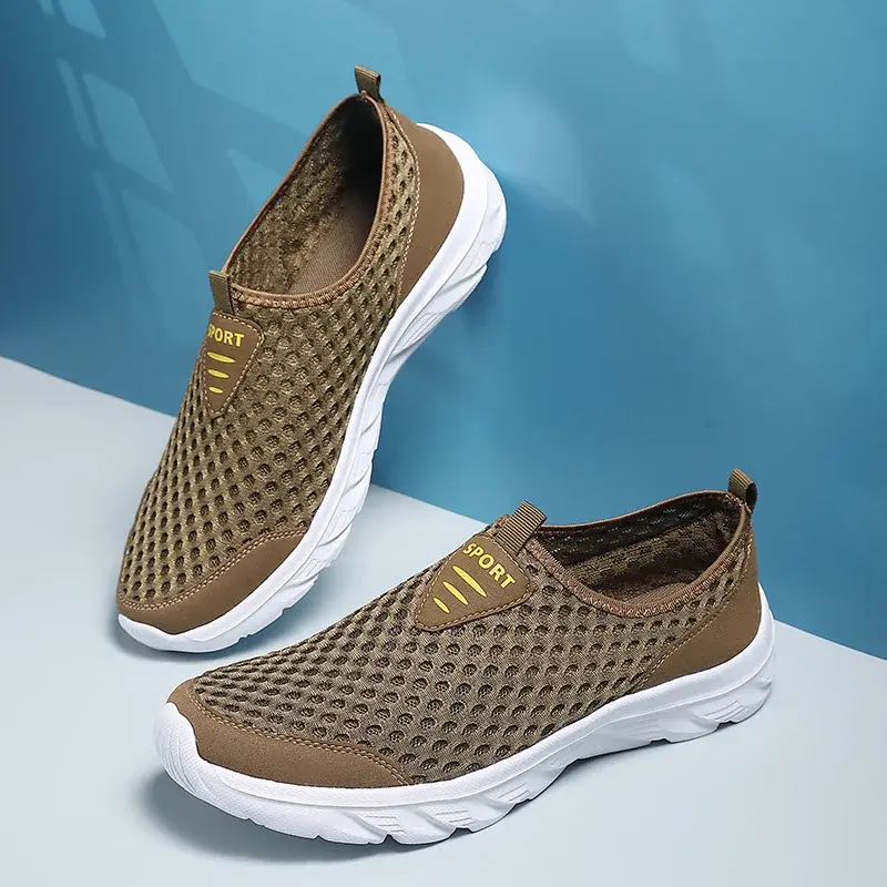 2025 Men Casual Shoes Breathable Slip on Male Casual Sneakers Anti-slip Men's Flats Outdoor Walking Shoes Size 39-46