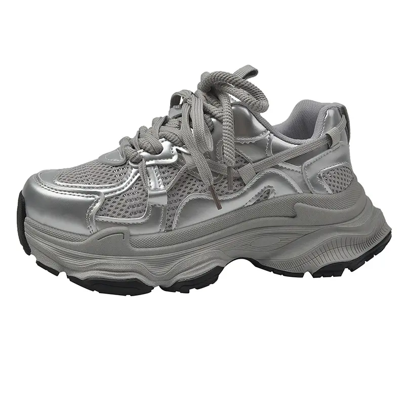 Chunky Platform Sneakers for Women Spring Fashion Thick Sole Vulcanized Shoes Woman Non Slip Mesh Breathable Casual Sports Shoes