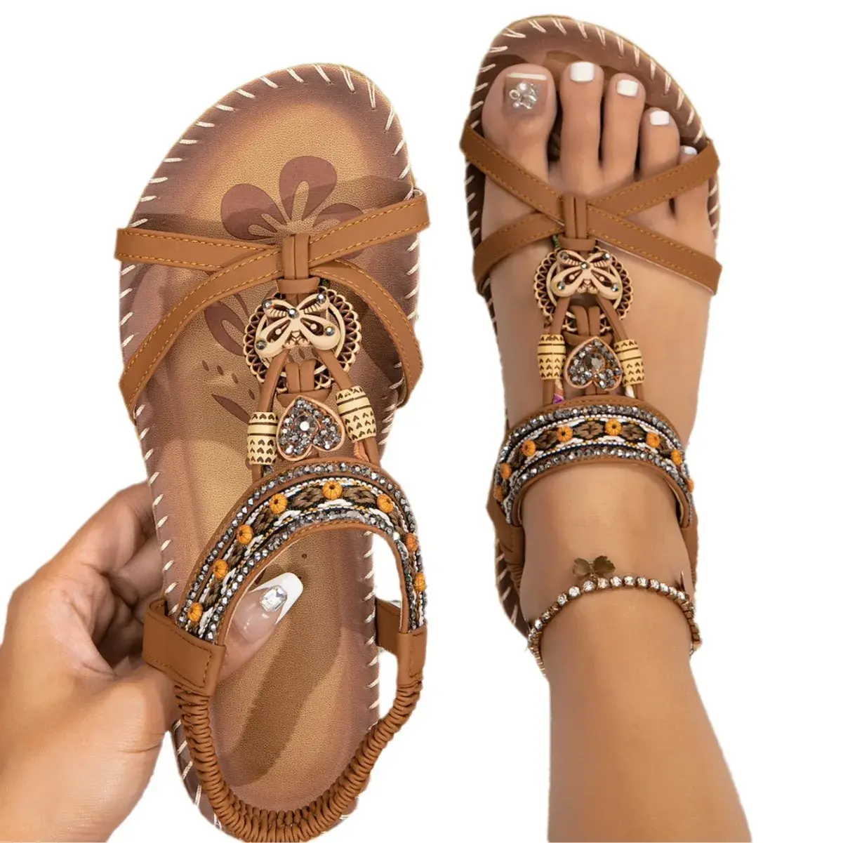 Women's Sandals High Quality Summer Sandals For Woman Shoes Summer Footwear Bohemia Sandalias De Mujer New Flat Sandals Women