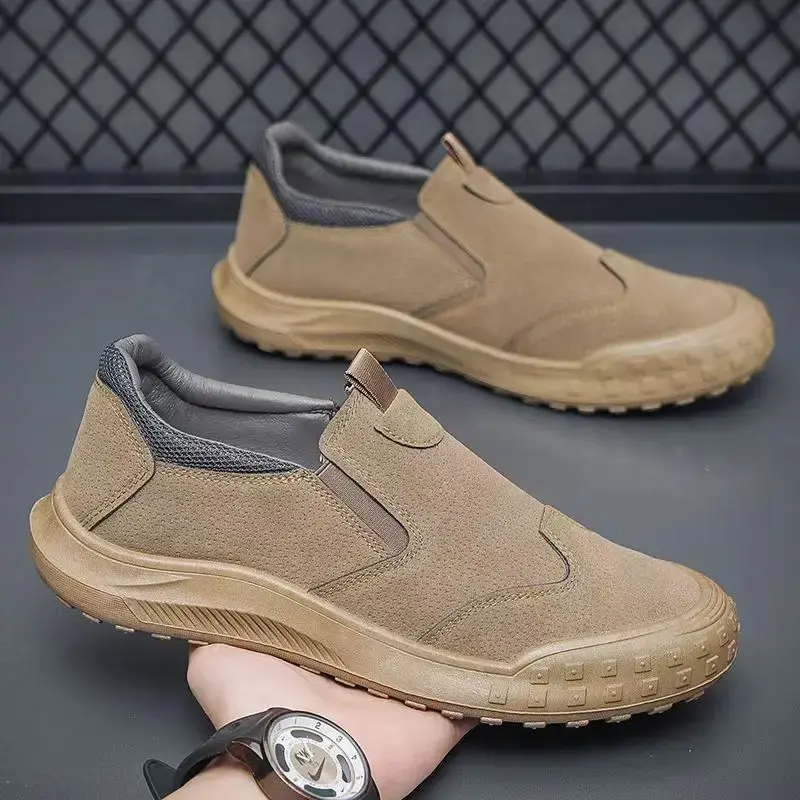 Men's Slip Resistatnt Work Sneaker Casual Loafers Leather Slip-on Walking Shoes for Men  2025