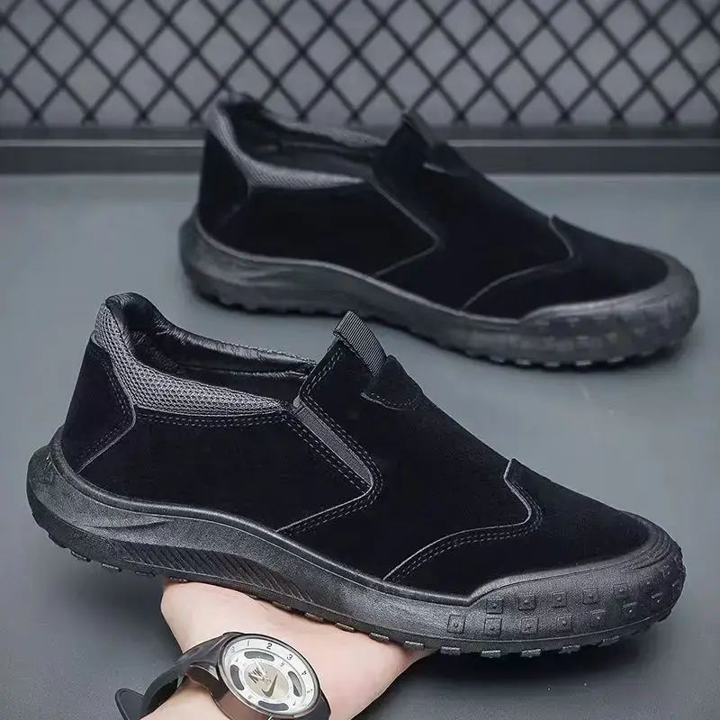 Men's Slip Resistatnt Work Sneaker Casual Loafers Leather Slip-on Walking Shoes for Men  2025