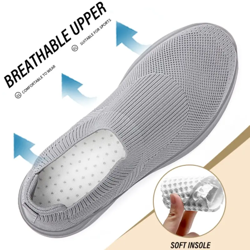 Women's Casual Sneakers Breathable Mesh Walking Shoes Lightweight Comfortable Slip on Shoes Fashion Flat for Women Size 36-42