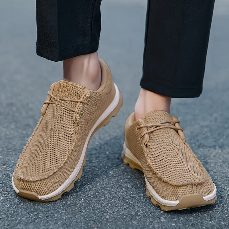 Men's Minimalist Outdoor Wide Shoes Breathable Mesh Upper Lightweight Comfortable Walking Shoes for Work Leisure Versatile