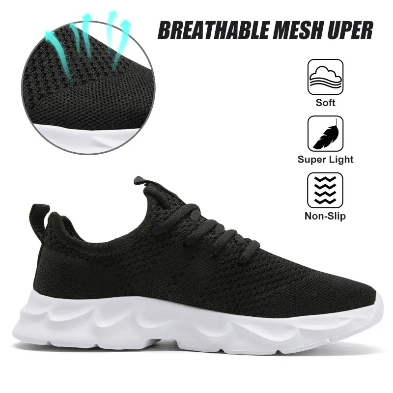 Men and Women Casual Sneakers Breathable Lightweight Running Shoes Non-Slip Comfortable Walking Shoes Mesh Sports Footwear