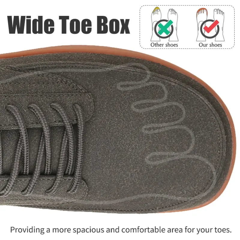 Men's Wide Toe  Anti-slip Vulcanised Barefoot Shoes Comfortable Walking Sneakers Lightweight Casual Footwear for Wide Feet