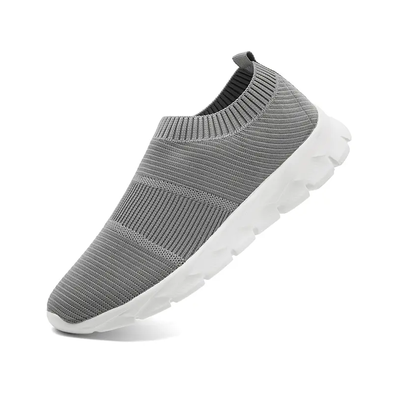 Men's Slip-On Casual Shoes Plus Size Breathable Knit Upper Lightweight Comfort Non-Slip Sole Easy Wear All-Day Relaxed Fit