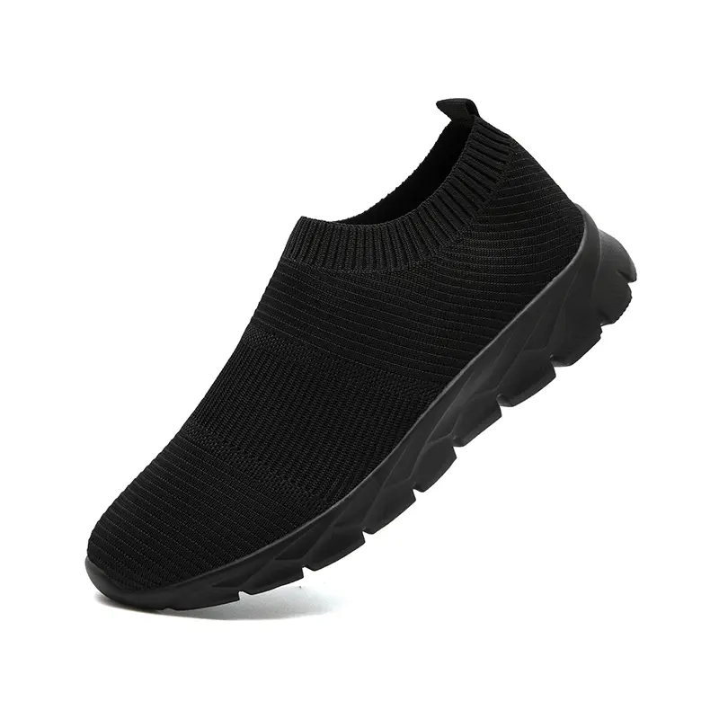 Men's Slip-On Casual Shoes Plus Size Breathable Knit Upper Lightweight Comfort Non-Slip Sole Easy Wear All-Day Relaxed Fit