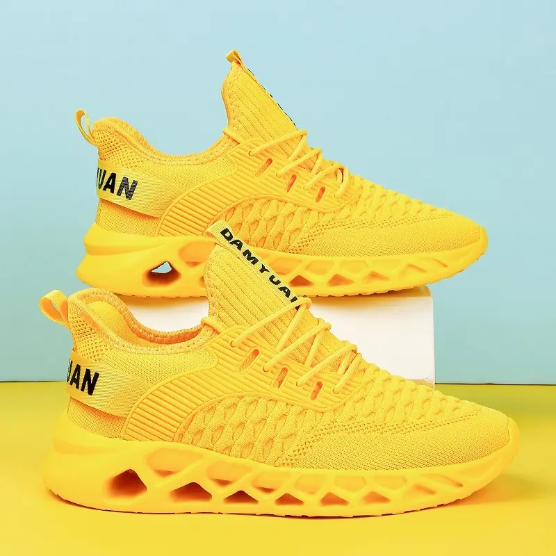 Premium Men's Knitted Casual Sneakers Lightweight Running Shoes Non-Slip Rubber Sole for All-Day Comfort and Jogging Walking