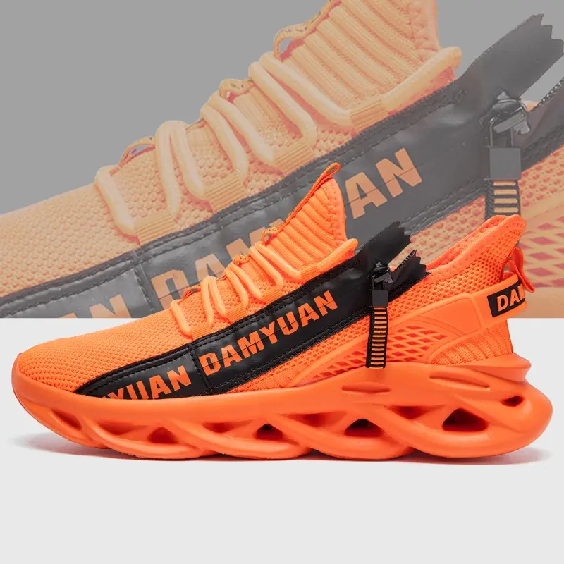 Men's Training Shoes Zipper Fastening Breathable Mesh Cup-Insole Support Ideal for Gym Outdoor Activities and Fitness Training