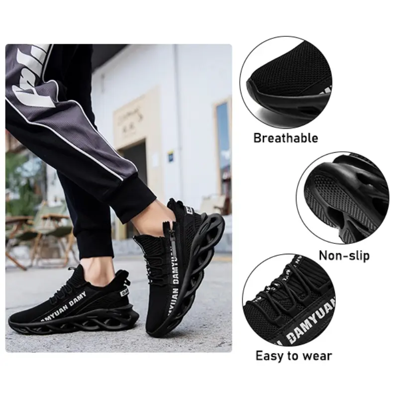 Men's Training Shoes Zipper Fastening Breathable Mesh Cup-Insole Support Ideal for Gym Outdoor Activities and Fitness Training