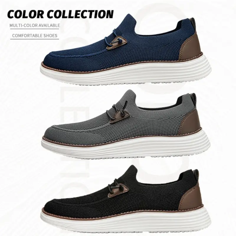 Summer Essential Men's Loafers Ultra Lightweight Breathable Design Versatile Slip-On Shoes for Work and Travel Plus Size 39-48