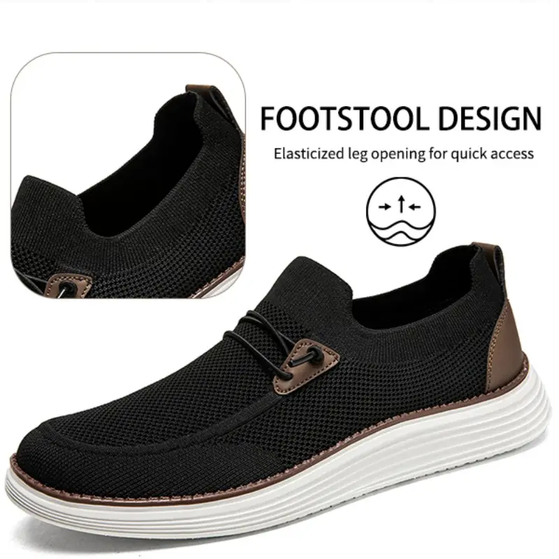 Summer Essential Men's Loafers Ultra Lightweight Breathable Design Versatile Slip-On Shoes for Work and Travel Plus Size 39-48
