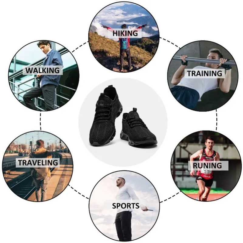 Men's Casual Sneakers Breathable Running Shoes Lightweight Comfortable Walking Shoes Non-Slip Sole Athletic for Men Size 36-46