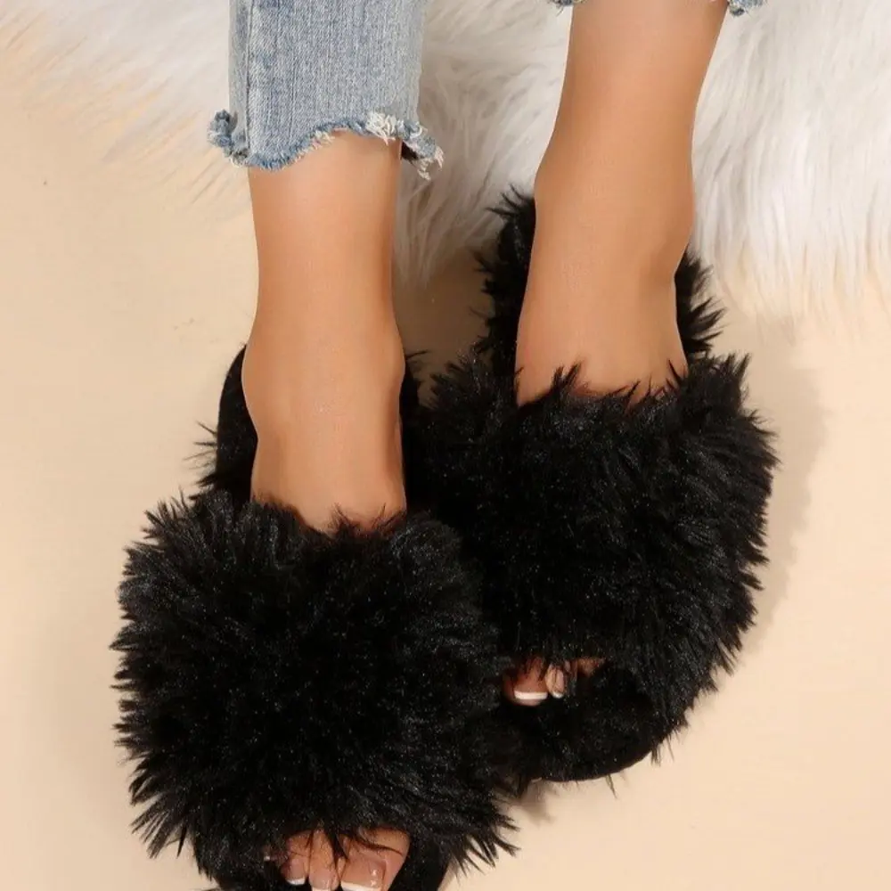 Women's Indoor Slippers 2024 Autumn and Winter New Plush Home Lazy Slippers Anti Slip Durable Fashion Warm Sandals Slippers
