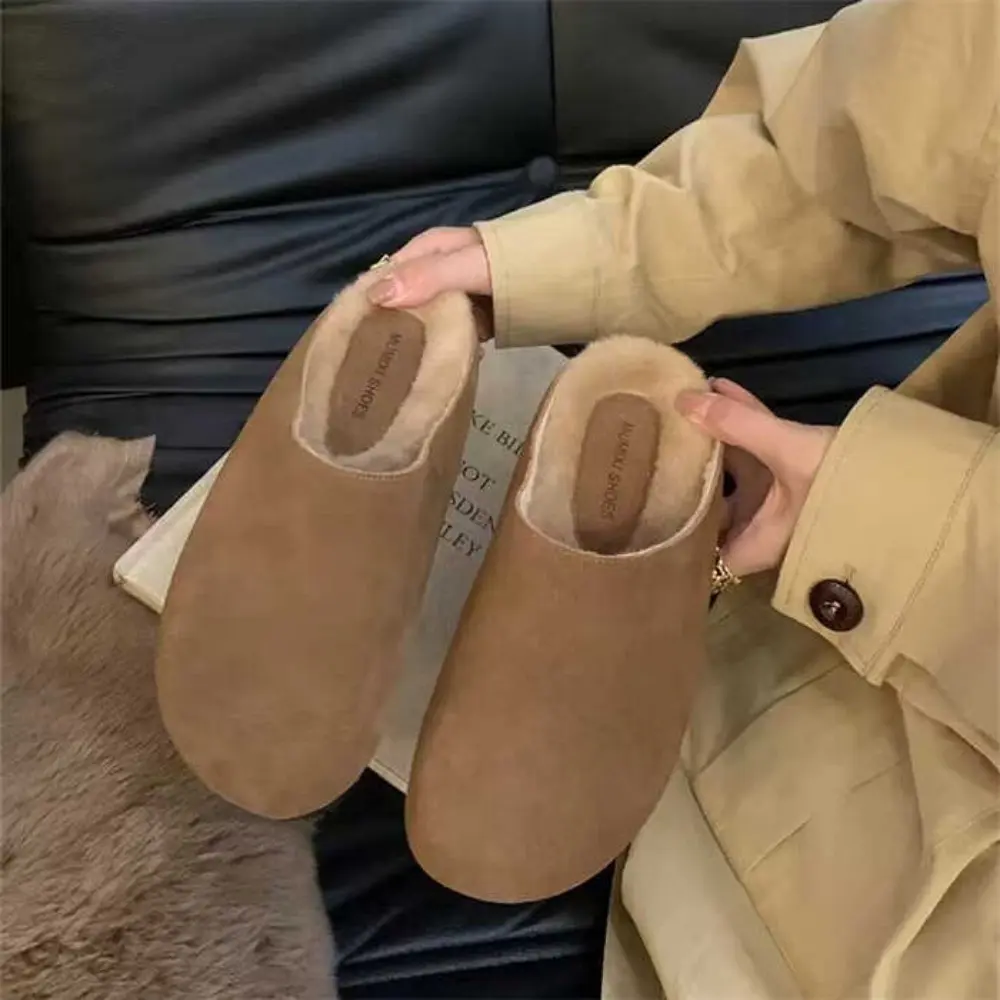 Fluffy Winter Slippers for Women Furry Fuzzy Home Shoes Faux Fur House Plush Slippers Indoor Warm Comfy Mute Flats Slide