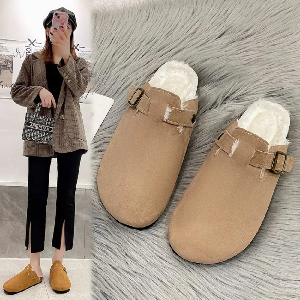 New Fashion Fluffy Platform Slippers for Women 2024 Winter Plush Warm Cotton Shoes Woman Comfort Non Slip Unisex Home Slippers