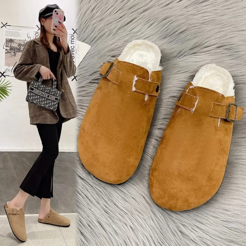 New Fashion Fluffy Platform Slippers for Women 2024 Winter Plush Warm Cotton Shoes Woman Comfort Non Slip Unisex Home Slippers