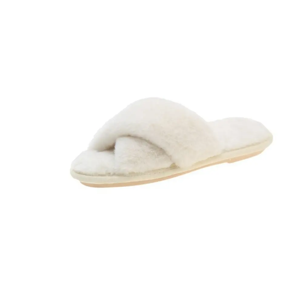 Winter Women House Slippers Faux Fur Fashion Warm Shoes Woman Slip on Flats Female Slides Black Pink Cozy Home Furry Slippers