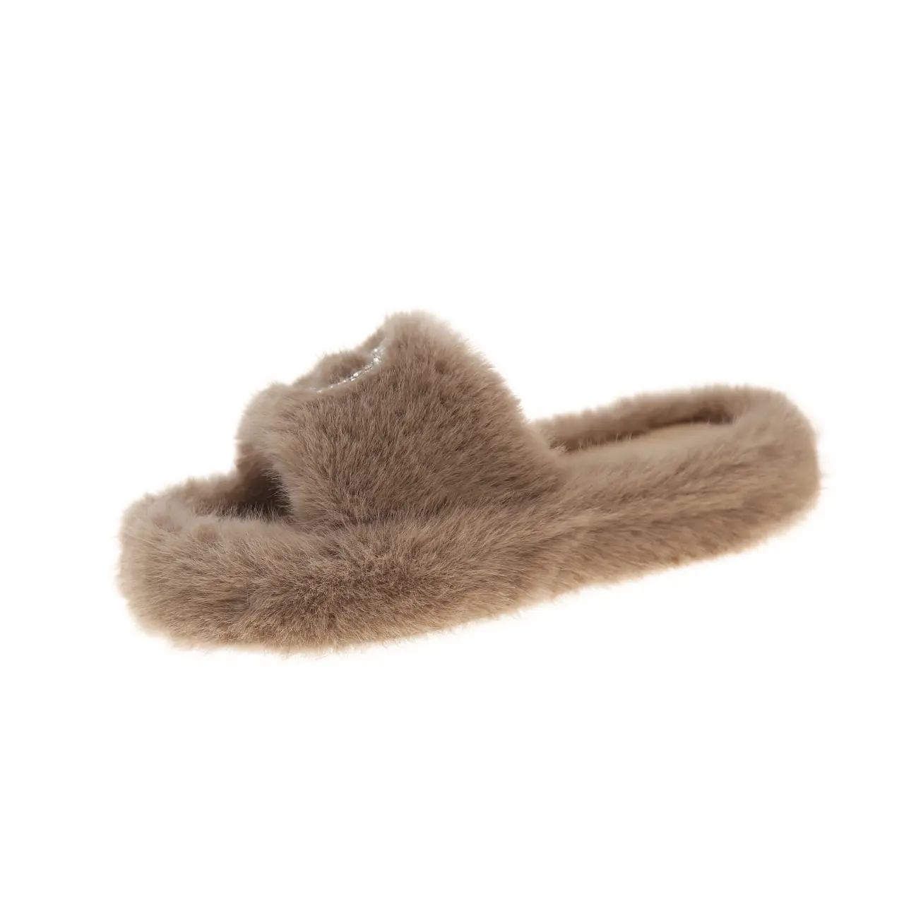 Casual Fluffy Slippers Women Home Flats Elegant Designer Shoes Girls Fashion Cotton Open Toe Platform Slipper House Large Size