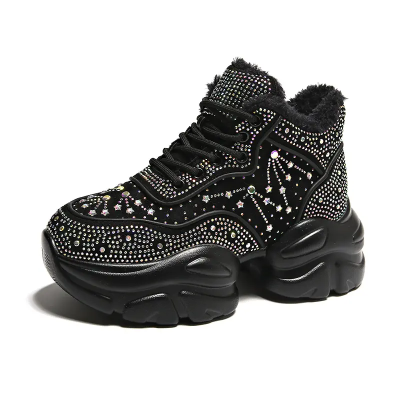 Fashion Women's Shoes New Winter Warm Women's Sneakers Diamond Luxury Designer Casual Ankle Boots Platform Shoes Zapatos Mujer