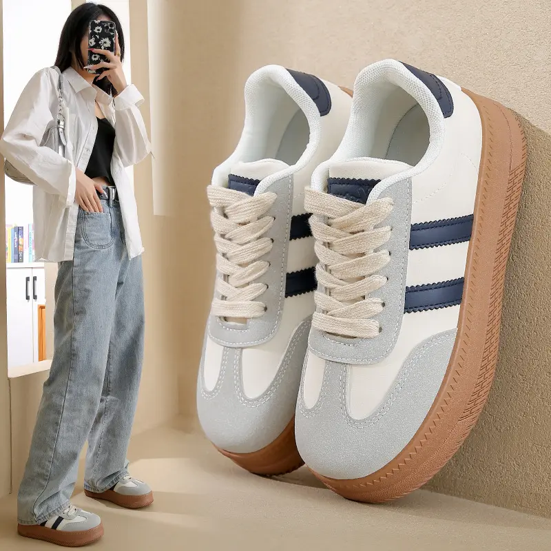 2024 New Women's Casual Sneakers Fashion Lace Up Platform Vulcanize Shoes for Women Outdoor Durable Flats Ladies Running Shoes