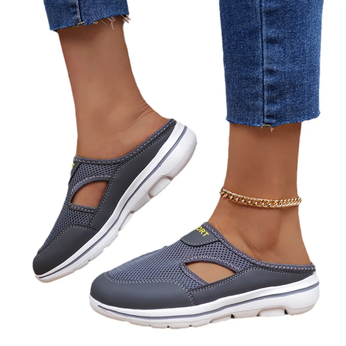 Men's Slippers Summer Soft Comfortable Home Slippers Breathable Anti-slip Men's Sneakers Couple Flats Mules Shoes Dropshipping