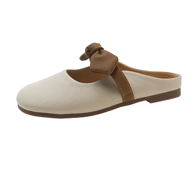 Butterfly Bow Baotou Dragging Women 2024 New Summer and Autumn Skirt Style Versatile Half Slippers