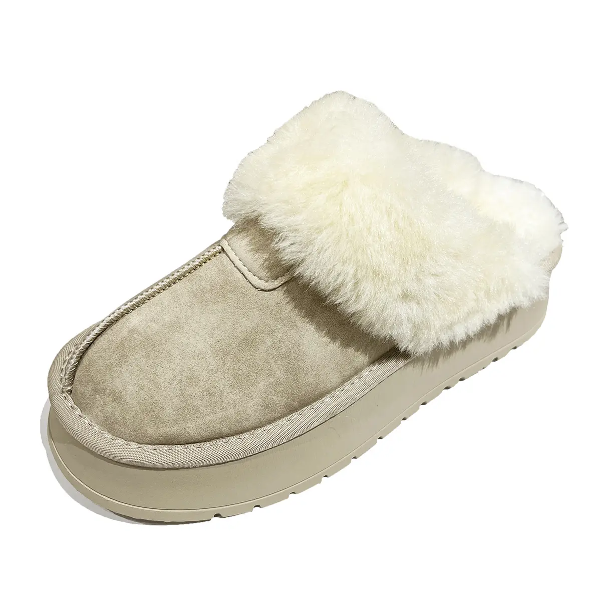 New Fashion Fluffy Platform Slippers for Women 2024 Winter Plush Warm Cotton Shoes Woman Comfort Non Slip Unisex Home Slippers
