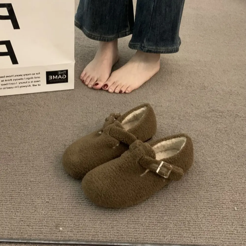 Ladies Women Shallow Mouth Casual Female Sneakers Modis Square Toe Flats New Cute Dress Spring Slip-On Flock 2024