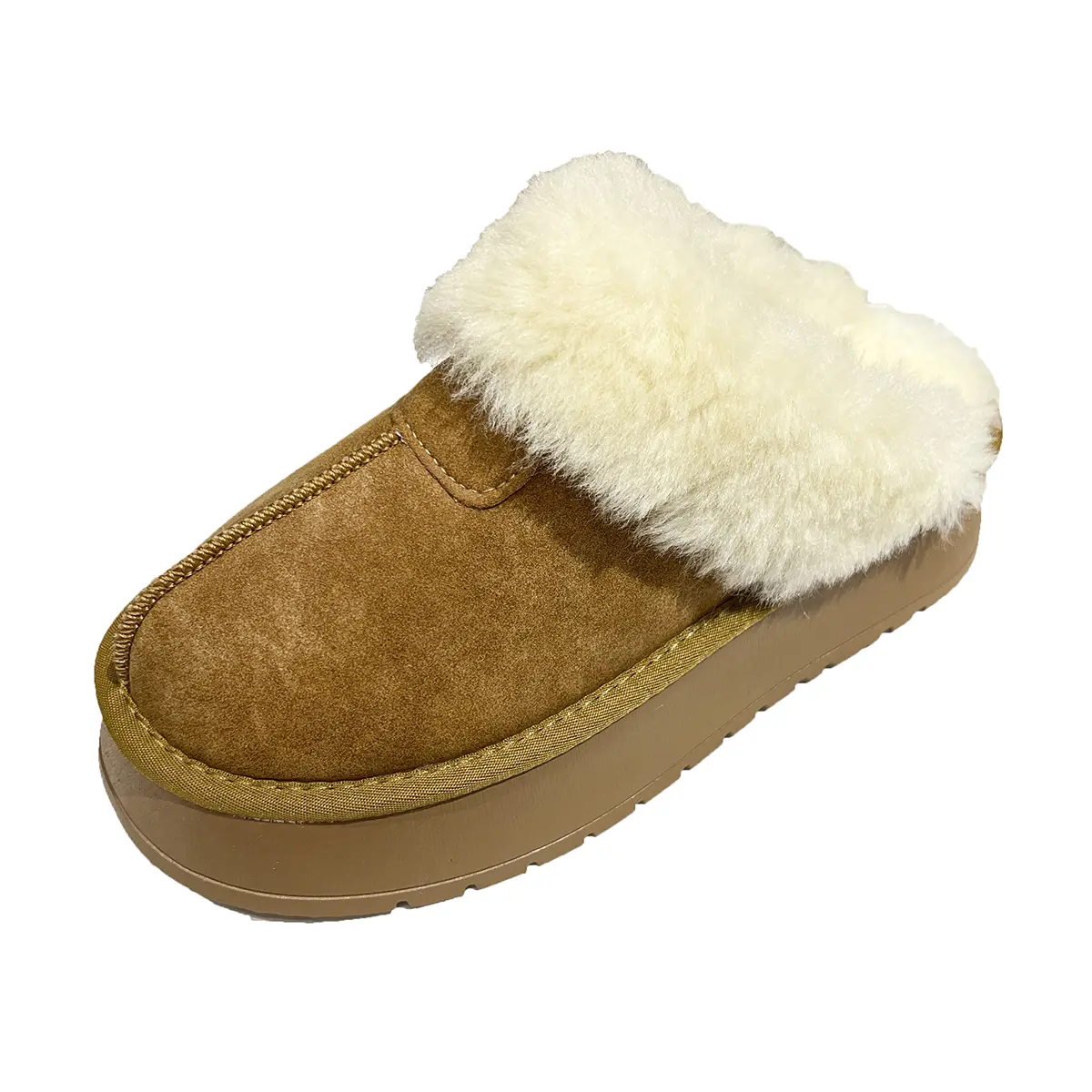 New Fashion Fluffy Platform Slippers for Women 2024 Winter Plush Warm Cotton Shoes Woman Comfort Non Slip Unisex Home Slippers
