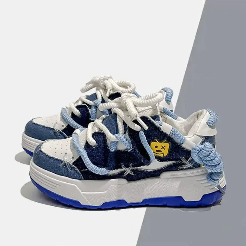Women Shoes Chunky Sneakers Casual Fashion Comfortable Lightweight Lace Up Non-slip Flats Shoes Korean Style Sapato Feminino