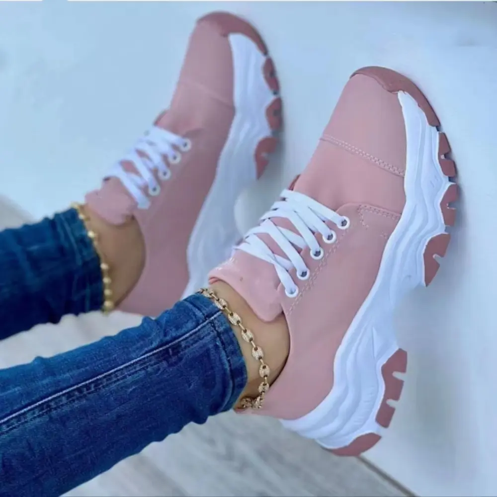 Speedy 2024 Classic White Canvas Shoes Women Sneakers Solid Lace-Up Casual Platform Shoes for Women